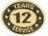 Custom Stock Die Struck Pin (12 Years Service)