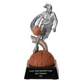 Custom 7" Basketball Trophy w/Female Figure