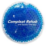 Custom Blue Hot/ Cold Round Pack With Gel Beads, 4 3/4