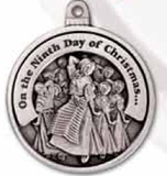 Custom Twelve Days Of Christmas Full Size Ornament (Day 9 - Nine Ladies Dancing), 2.25