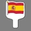 Custom Hand Held Fan W/ Full Color Flag Of Spain, 7 1/2" W x 11" H, Price/piece