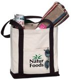 Custom Two Tone Canvas Boat Bag with Snap Closure (17