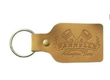 Custom Large Rectangle Bonded Leather Riveted Key Tag (1 3/4
