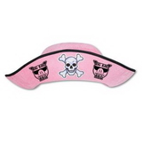 Adult Pink Felt Pirate Hat w/ Custom Direct Screen Print