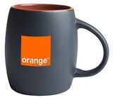 Custom 14 Oz. Puget Mug (Matte Black/Sangria Orange)