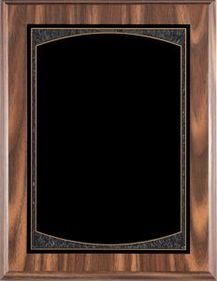 Blank Walnut Finish Plaque w/ Black Textured Edge Engraving Plate (7"x9")