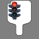 Custom Hand Held Fan W/ Full Color Traffic Light, 7 1/2