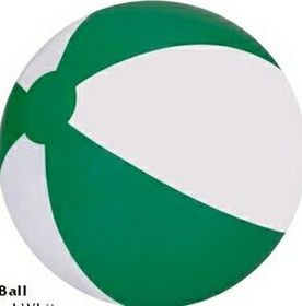 Custom 12" Inflatable Green & White Beach Ball