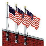 Custom 9' Vertical Wall Mounted Flagpole Set With Brackets