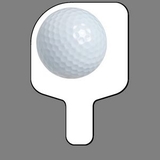 Custom Hand Held Fan W/ Full Color Baseball Golf Ball, 7 1/2