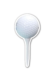 Custom Golf Ball On Tee - Magnet 3.0 Sq. In. & 15 MM Thick, 1.2" W x 2.5" H x 15mm Thick