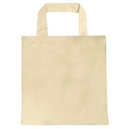 Custom Canvas Tote with short handles, 15" W x 16" H
