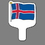 Custom Hand Held Fan W/ Full Color Flag Of Iceland, 7 1/2" W x 11" H, Price/piece