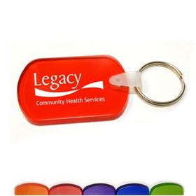 PacificLine Custom Rectangular Vinyl Keyholder, Screen Printed, 2.1" L X 1 1/2" W X 1/5" H