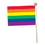 Custom Rainbow Rayon Flag w/ Ball Tipped Wooden Dowel, 4" L x 6" W, Price/piece