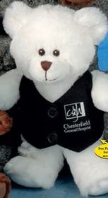 Custom 10" White Smitty Bear Stuffed Animal