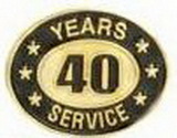 Custom Stock Die Struck Pin (40 Years Service)