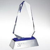 Custom Inspiration Blue Reflect Crystal Award W/Aluminum Base (Screen Printing), 9 3/4