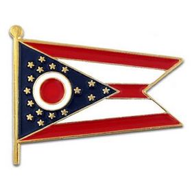 Blank Ohio State Burgee Flag Pin, 1" W