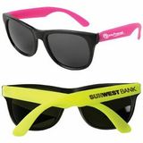 Custom Neon Sunglasses w/Black Frame