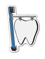 Custom 3.1-5 Sq. In. (B) Magnet - Tooth & Toothbrush Sign, 30mm Thick