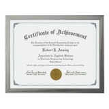 Custom Averham Certificate Frame - Ribbed Silver 81/4