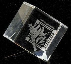 Custom Crystal Cube Paperweight (2.5")
