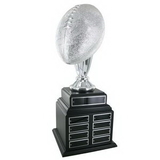 Custom Silver Football Perpetual Trophy w/32 Plates (20