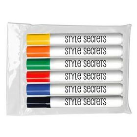 Custom Dry Erase Marker 6 Pack - Bullet Tip, Low Odor, Broadline - Usa Made, 5" L
