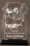 Custom 386-AP0BULLDOBBZ  - Bulldozing Bulldogs Award-Clear Acrylic