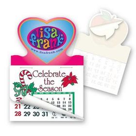 Heart Shape Custom Printed Calendar Pad Sticker With Tear Away Calendar, 4" L X 3" W