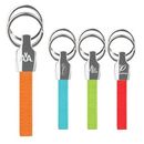 Custom iPosh PU Valet Key Chain - Orange, 1 1/4