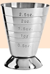 Custom Stainless Steel Multi Level Jigger Cup, 2 5/8" H X 2 1/8" W