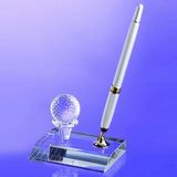 Custom Awards-Crystal golf pen set w/ silver pen.3 inch high, 4