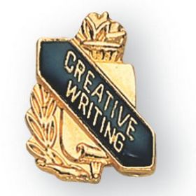 Blank Enameled & Epoxy Domed Scholastic Award Pin (Creative Writing), 5/8" W