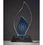 Custom 2 Tone Royal Blue and Clear Flame Award Crystal (Sandblasting), Price/piece