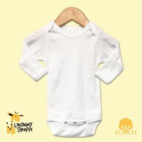 Custom The Laughing Giraffe Long Sleeve Cotton Baby Romper with Mittens