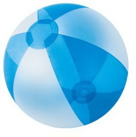 Blank Inflatable Opaque White & Translucent Blue Beach Ball (16")