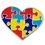Blank Autism Heart Shape Puzzle Lapel Pin, 1" W, Price/piece
