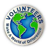 Blank Volunteers Make a World of Difference Pin