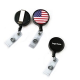 Custom Cord Retractable Badge Reel with Alligator Clip Backing, 1 1/4