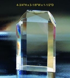 Custom Faceted Art Awards optical crystal award trophy., 4.75