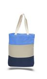 Custom Canvas Tri Color Professional Tote Bag w/ Bottom Gusset (Printed), 15