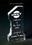 Custom No.1 Award optical crystal award trophy., 5" L x 2.5" W x 0.75" H, Price/piece