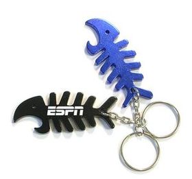 Custom Fish Aluminum Bottle Opener/ Tab Remover With Keychain, 2 1/2" L X 1" W