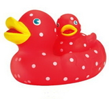 Custom Polka Dot Mom & Baby Rubber Duck 2 Piece Set
