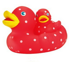 Custom Polka Dot Mom & Baby Rubber Duck 2 Piece Set