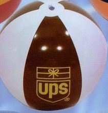 Custom Inflatable Two Color Beachball - Brown/White / 16"