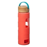 Custom The Astral Glass Bottle w/Teal Lid - 22oz Coral, 2.875