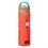 Custom The Astral Glass Bottle w/Teal Lid - 22oz Coral, 2.875" W x 9.5" H, Price/piece